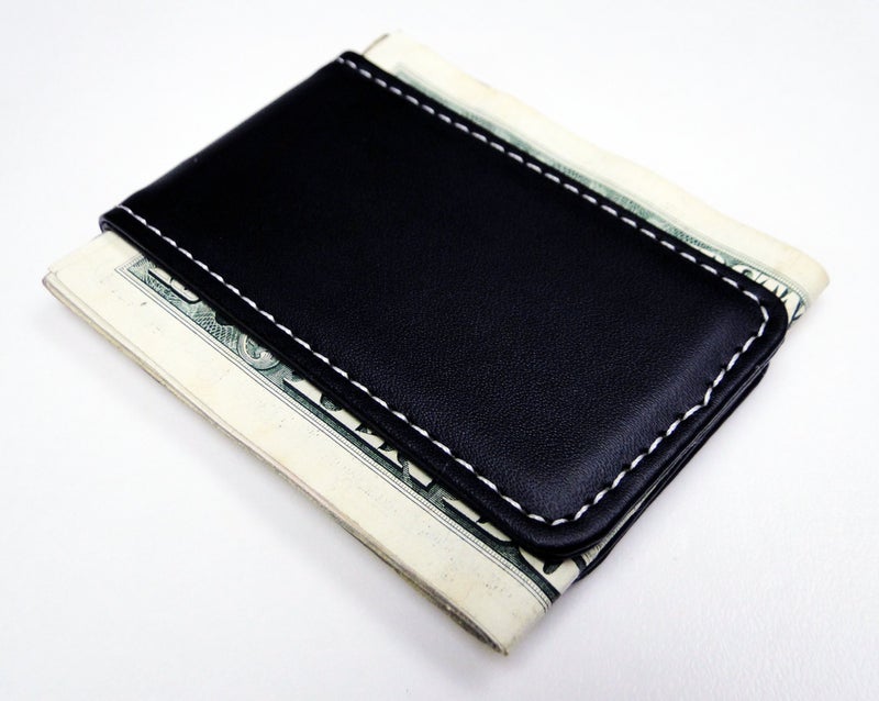 Tapp Collections Fine Leather Magnetic Money Clip - Black - Image 2